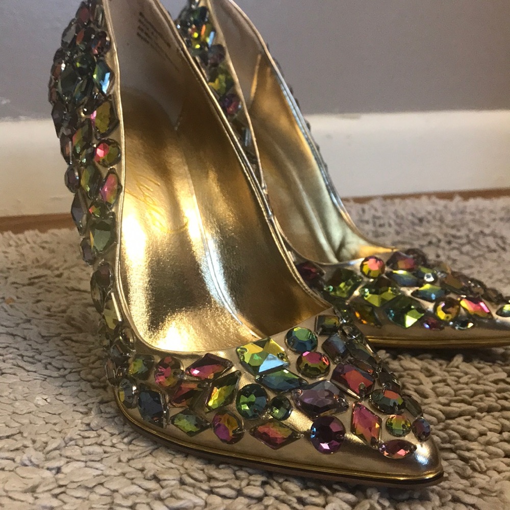 Privileged by J.C. Dossier Ruiz Gold Heels